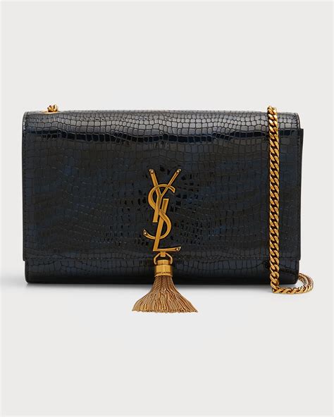 ysl bag tassel black crescent|KATE SMALL TASSEL IN CROCODILE.